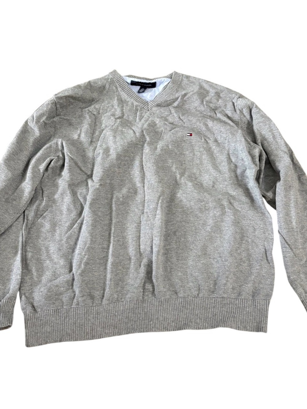 Tommy Hilfiger Men's Gray V-Neck Sweater